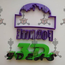 fortnite logotipo cortadores cookie corte fondant marzipan fornite jogos vídeo 3d print model - Mito3D
