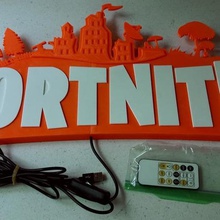 fortnite logo signe jeu éclairée led du vidéo epic games 3d print model - Mito3D