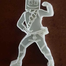 fortnite marshmello cookie cutter dance cooking 3d print model - Mito3D
