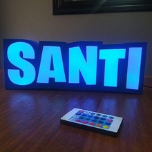 fortnite style santi LED signe 3d print model - Mito3D