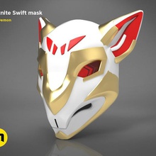 fortnite swift mask game toy wearable printable epic games skin cosplay outfit cool fox detailed full size 3d print model - Mito3D