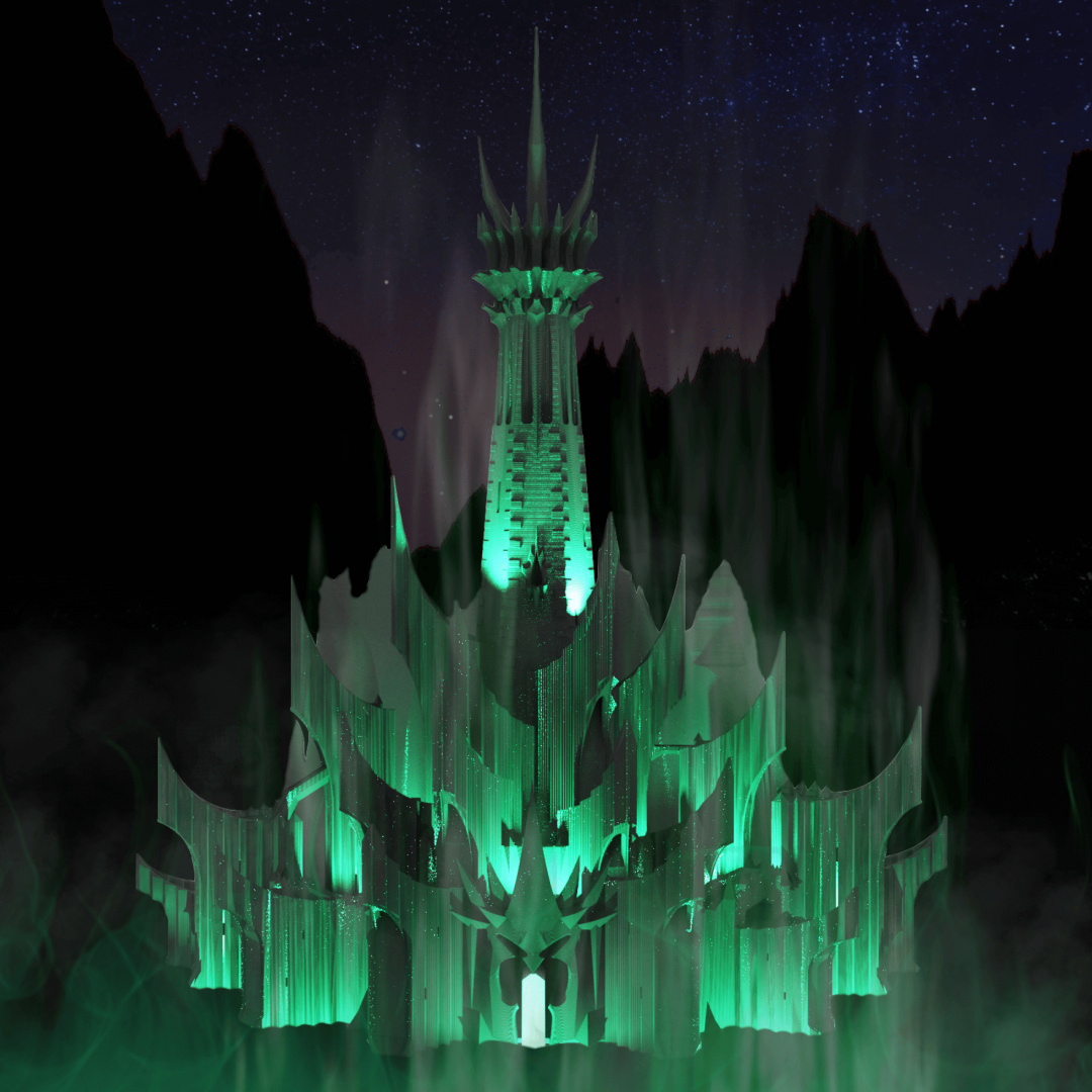 fortress black sorcery mordor citadel miniworld miniworld3d minas morgul 3D print model - Mito3D