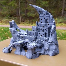 Festung Halbmond Kunst Burg Berg der Miniatur led Dekoration Turm fantasy 3d print model - Mito3D
