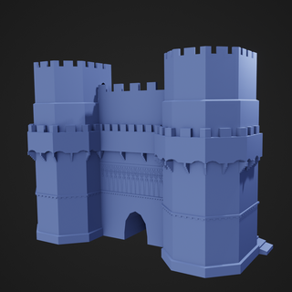fortezza cancello architettonico castello mattoni edificio parete 3d print model - Mito3D