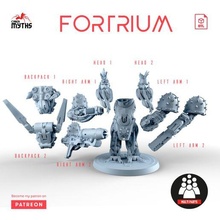 fortrium dwrarf multiparts cyber myths stl miniatures figures warhammer 40k tabletop miniwargaming 3dmodeling fantasy cyberpunk scifi punk cybermyhts 3d print model - Mito3D