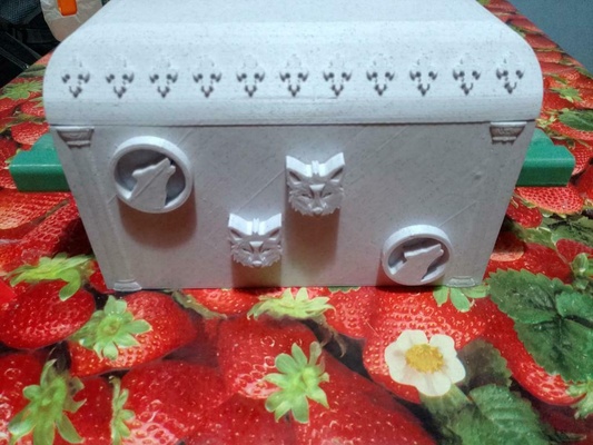 peito lupo recipientes caixa organização armazenamento 3d print model - Mito3D