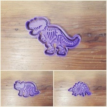 fossil dinosaur cookie cutter set animals dinosaurs fossils cutters fondant bakery cookies 3d print model - Mito3D