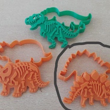 fossil stegosaurus cutter - dinosaur various cookie fondant mass dinosuario stamp tell us 3d print model - Mito3D
