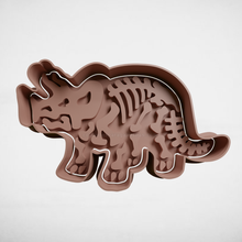 fossil triceratops jewelry cookie cutter cutters stl moulds dino 3d print model - Mito3D