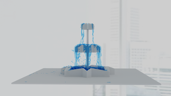 fountain glass water simulation blender 3dmodel 3d print model - Mito3D