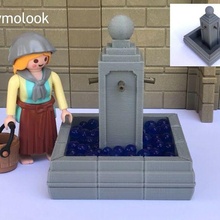 fountain stone miniature nativity figures scale playmobil game toys art toy gentleman castle gallows custom steck miniatures medieval dollhouse 3d print model - Mito3D