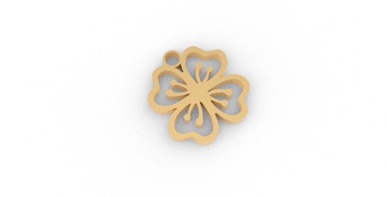 four-leaf clover heart pendant hoop earrings hoops bijouterie saint valentine in love earring lucky keychain emblem fortune 3d print model - Mito3D