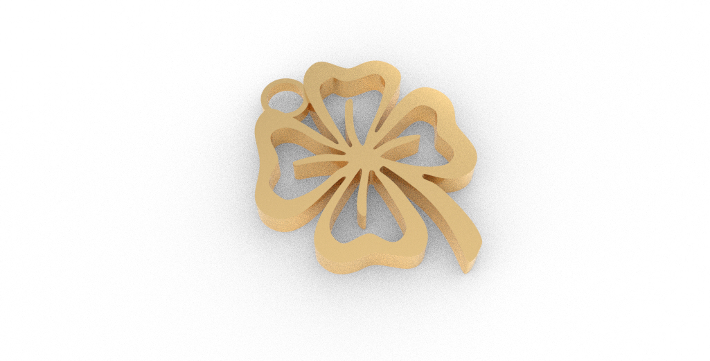 four leaf trèfle pendentif fortune cerceau boucles d'oreilles cerceaux bijouterie saint valentin l'amour boucle d'oreille chanceux porte clés emblème 3D print model - Mito3D