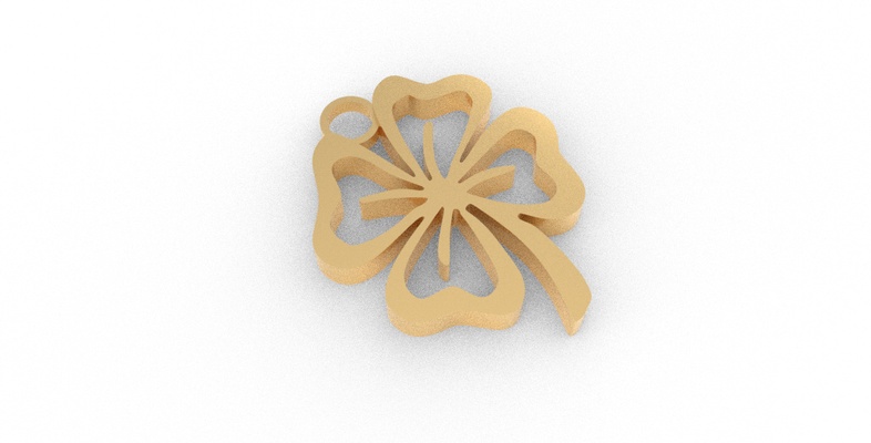 four-leaf clover pendant fortune hoop earrings hoops bijouterie saintvalentine love earring lucky keychain emblem 3d print model - Mito3D