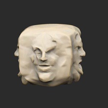 four faced rock game props stone sculpture lost face fable chapters anniversary 3d print model - Mito3D