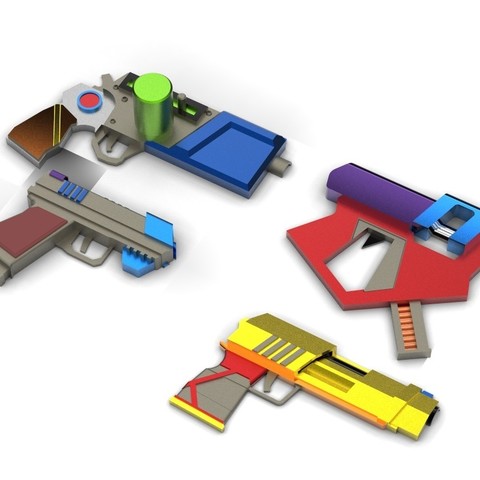 dört silah cosplay oyun 3D print model - Mito3D