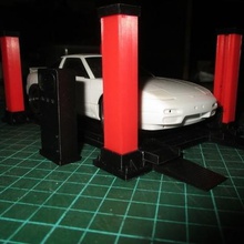 cuatro postes de elevación en miniatura dioramas mini rc 128 varios deriva escala garaje 3d print model - Mito3D