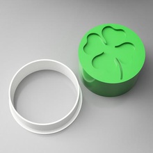 four-leaf clover cookie cutter stamp home fourleafclover cookiecutter christmas bake baking tool 3d print model - Mito3D