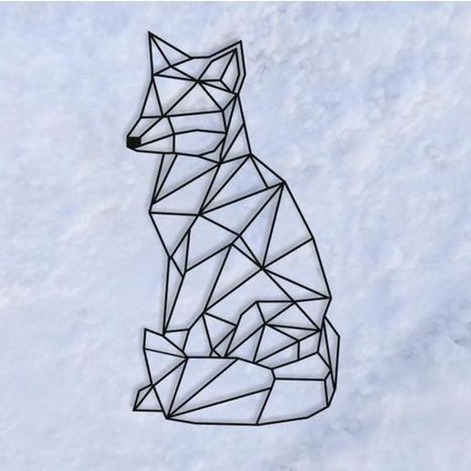Fuchs niedrig poly Origamy Kunst 3D print model - Mito3D
