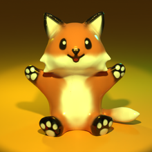 fox art cute hug animal hugging deskbuddy desk buddy paintable easy 3d print model - Mito3D