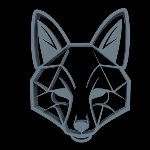 fox art decoration animal geometric wall animals 3D print model - Mito3D