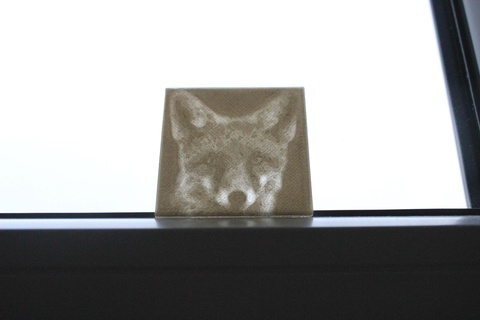 fox Art decoration lamp image photo black and white projection light design relief animal 3d print model - Mito3D
