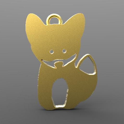la fox bijoux pendentif mignon 3D print model - Mito3D