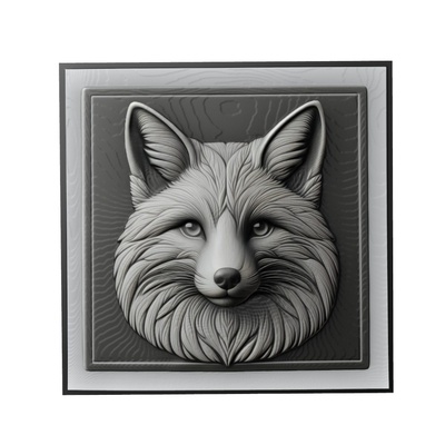 renard animal soulagement art animaux yeggi mito3d buste google pendentifs médaillon relief wall mur 3d print model - Mito3D