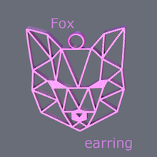 fox earring v2 jewelry earrings pendant pendants geometric geometry 3d print model - Mito3D