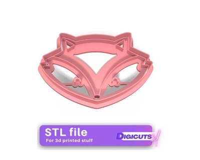 fox face cookie cutter stl file animal bakery 3d printing kitchen 3d print model - Mito3D