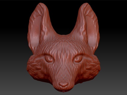 fox face x5 mods Art animals wolf head details modeling design free low poly quality texture fur jewel fashion 3d print model - Mito3D