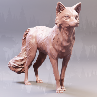 fox forest animal fox forest animal wild nature sculpture sculpt statuette print 3d model  3d print model - Mito3D