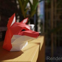 fox head - single color printers animal blender bust lowpoly low poly minmalistic multicolor sculptures 3d print model - Mito3D