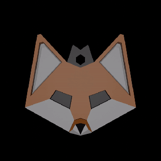 fox head keychain animal fox fob  3d print model - Mito3D