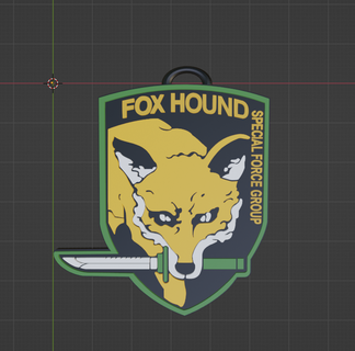 fox hound keychain metal gear solid metal gear solid keychain fox hound logo  3d print model - Mito3D