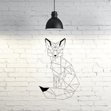 fox ii sculpture murale en 2d art low poly la géométrie géométriques de décoration animal 3d print model - Mito3D