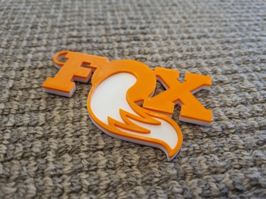 fox logo keyring art keychain keytag 3d print model - Mito3D