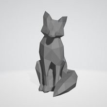 fox low-poly Kunst Tier 3d-Druck 3d print model - Mito3D