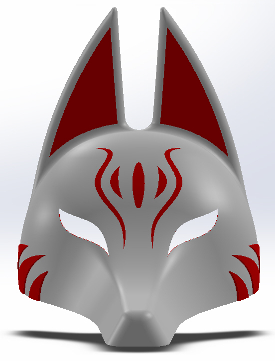 fox mask japanese kitsune cosplay 3D print model - Mito3D