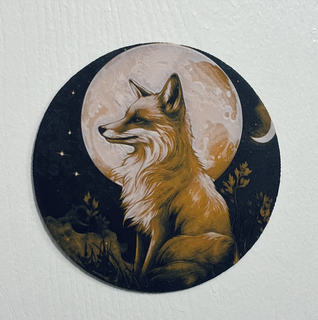 fox moon art Art hueforge 3d print model - Mito3D