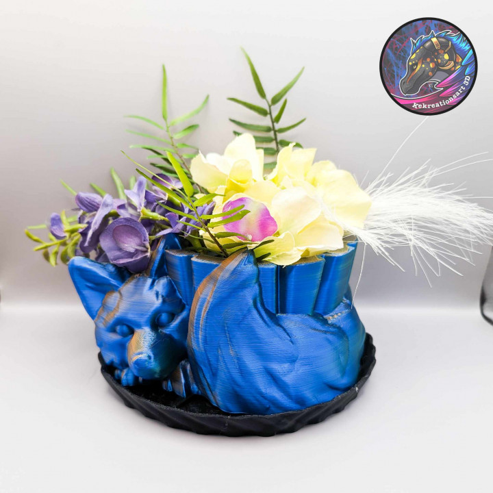 fox planter home plant flowers 3D print model - Mito3D