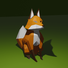 fox poly zorro animal animals low wild 3d print model - Mito3D