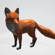 Fuchs poly niedrig Kunst Spielzeug Tier Tiere 3d print model - Mito3D