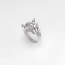 fox ring - jewelry jewel ribbon rush art jewellery circle rings gold casting wax 3d print model - Mito3D