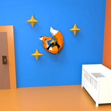 fox sculpture children's decoration - stl decoração quarto infantil room baby's childish 3d print model - Mito3D