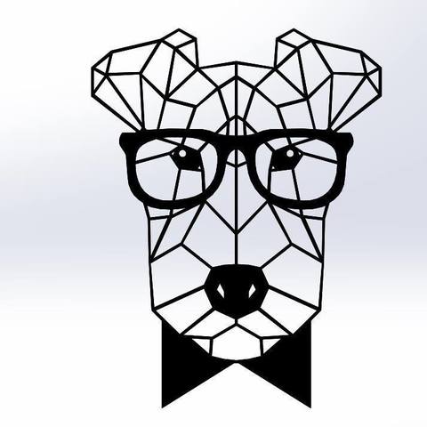 fox terrier Kunst Tier Dekoration Hund 2d Rahmen 3D print model - Mito3D