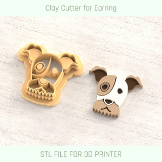 fox terrier dog polymer clay cutter tools earring animal pomeranian poodle bulldog labrador pit bull 3d print model - Mito3D