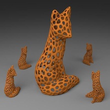 fox voronoi stile gioco animali 3d print model - Mito3D