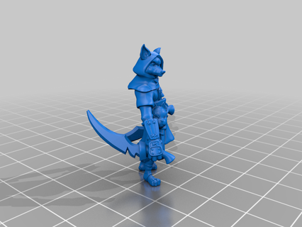 Renard guerrier animal anthropomorphe dnd mini miniature velu kitsune 28mm ninja table jouet 3d print model - Mito3D