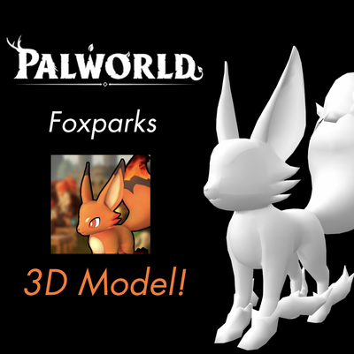 foxparks 3d modèle monde pal copain jeu pokémon xbox 3d print model - Mito3D